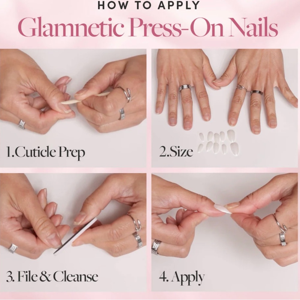 Glamnetic Black BOBA short Almond Press-On Nails NIB 💫 - Picture 3 of 8